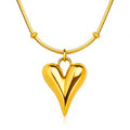 Gold Heart Pendant Necklace #8737