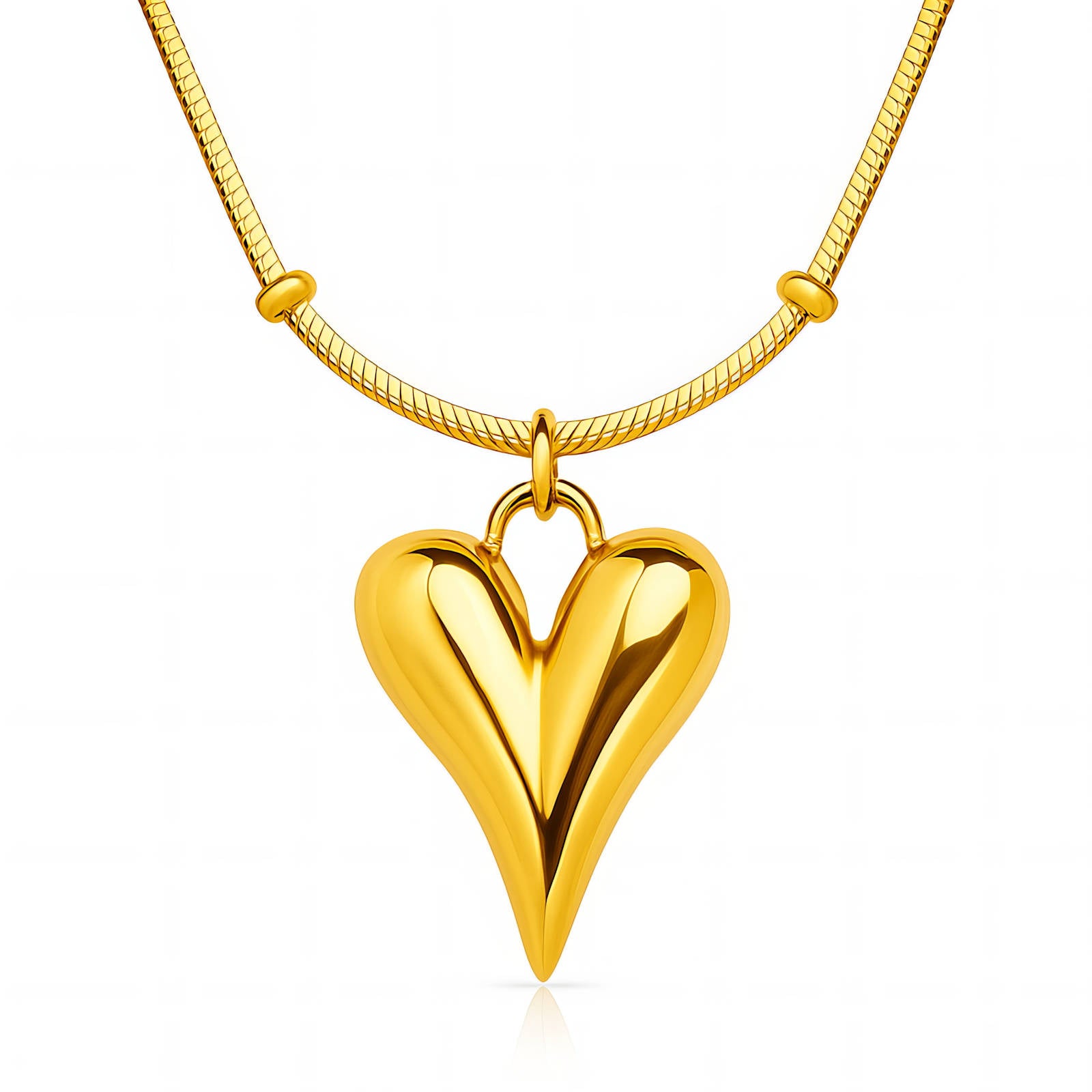 Gold Heart Pendant Necklace #8737