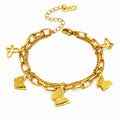 18k gold plated bracelet with butterfly charms 