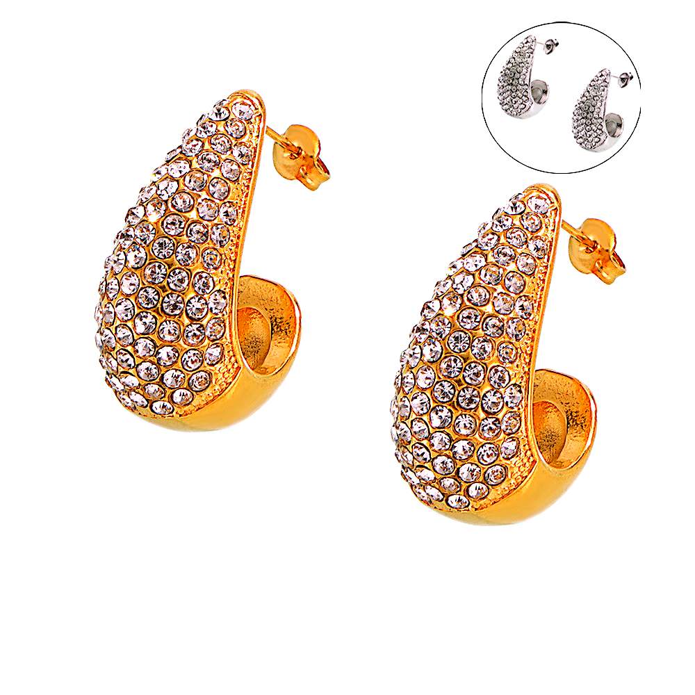 Pavé Crystal Teardrop Drop Earrings